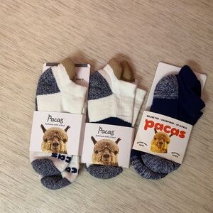 Pacos Men's Blue and White Wool Blend Socks